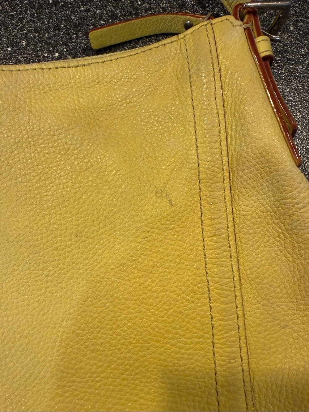 kate spade vibrant Yellow Pebbled Leather Shoulder Bag - Picture 6 of 12